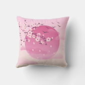 さくらんぼ花日本の景ピンク クッション (裏面)