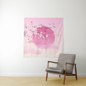 さくらんぼ花日本の景ピンク タペストリー (インサイチュ)