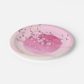 さくらんぼ花日本の景ピンク ペーパープレート (アングル)