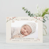 さくらんぼ花春ベビー誕生発表 招待状 (スタンド正面)