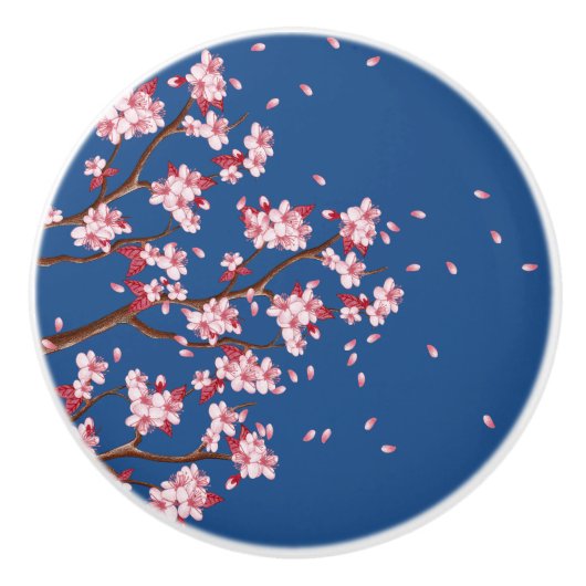 さくらんぼ花枝セカスタムラミックノブ セラミックノブ (正面)