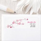 さくらんぼ花桜ピンク花かわいい春 ラベル (インサイチュ)