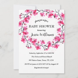 さくらんぼ花桜花ベビーシャワー 招待状