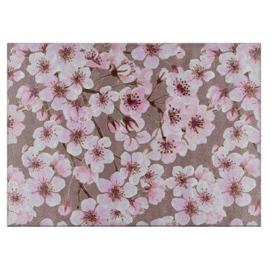 さくらんぼ花模様 カッティングボード (正面)