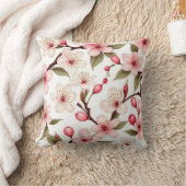 さくらんぼ花模様 クッション (ブランケット)