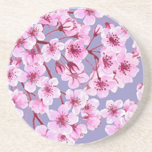 さくらんぼ花模様 コースター (正面)