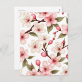 さくらんぼ花模様 シーズンポストカード (正面/裏面)