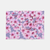 さくらんぼ花模様 フリースブランケット (正面(横))