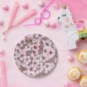 さくらんぼ花模様 ペーパープレート (パーティー)