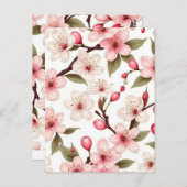 さくらんぼ花模様 ポストカード (正面/裏面)