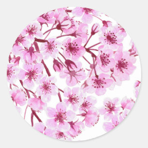 さくらんぼ花模様 ラウンドシール