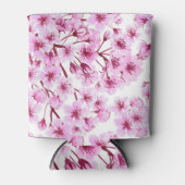 さくらんぼ花模様 缶クーラー (正面)