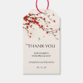 さくらんぼ花水彩フローラありがとう ギフトタグ (正面)