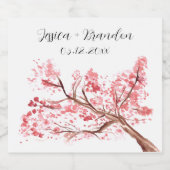 さくらんぼ花水彩花フローラ リキュールボトルラベル (シングルラベル)