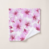 さくらんぼ花水彩 バスタオルセット (ウォッシュタオル)