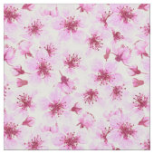 さくらんぼ花水彩 ファブリック (クローズアップ)