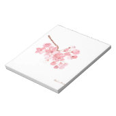 さくらんぼ花水色ピンクフローラ春 ノートパッド (回転)