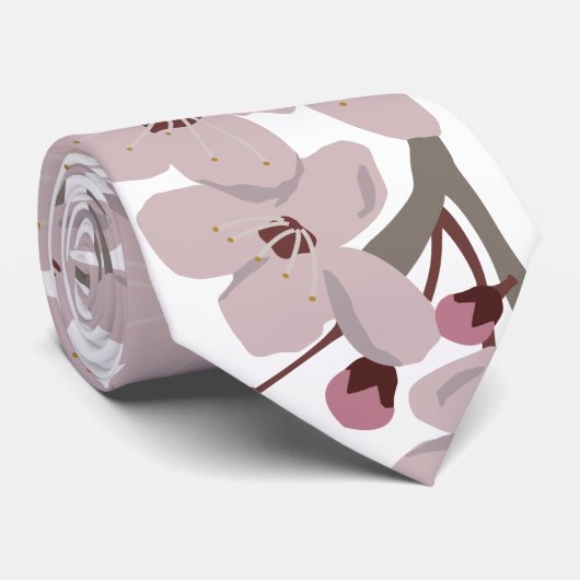 さくらんぼ花浮花 ネクタイ (ロール)