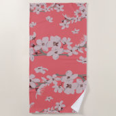 さくらんぼ花浮花 ビーチタオル (正面)