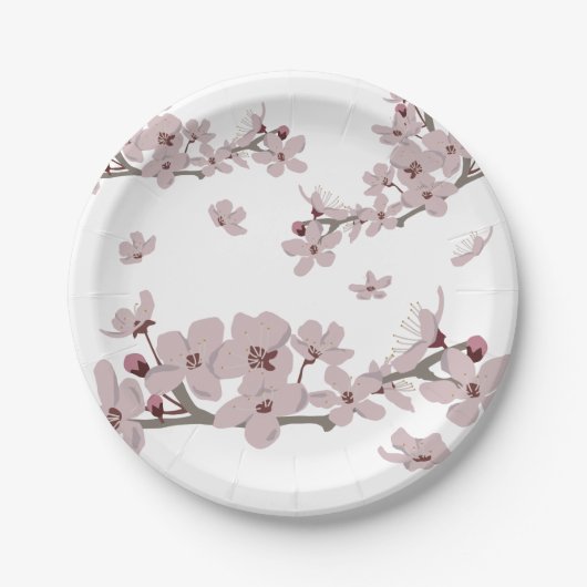 さくらんぼ花浮花 ペーパープレート (正面)
