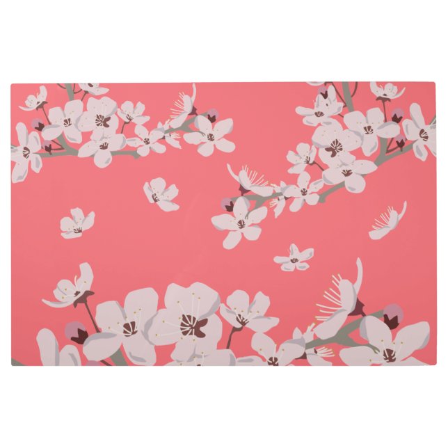 さくらんぼ花浮花 メタルプリント (正面)