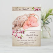 さくらんぼ花淡写真誕生発表 案内状 (スタンド正面)