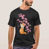 さくらんぼ花猫桜日本の花 Tシャツ (正面)