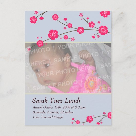 さくらんぼ花生発表 案内ポストカード (正面)