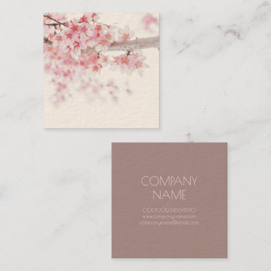 さくらんぼ花禅フローラ名刺 スクエア名刺 (正面/裏面)