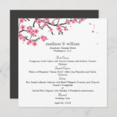 さくらんぼ花結婚のメニューカード メニュー (正面/裏面)