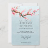 さくらんぼ花結婚の花 招待状 (正面)