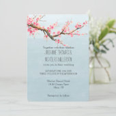 さくらんぼ花結婚の花 招待状 (スタンド正面)