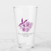 さくらんぼ花結婚紫の苗字 タンブラーグラス (正面)