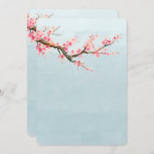 さくらんぼ花花ベビーシャワー 招待状 (正面/裏面)