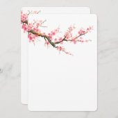 さくらんぼ花花ベビーシャワー 招待状 (正面/裏面)