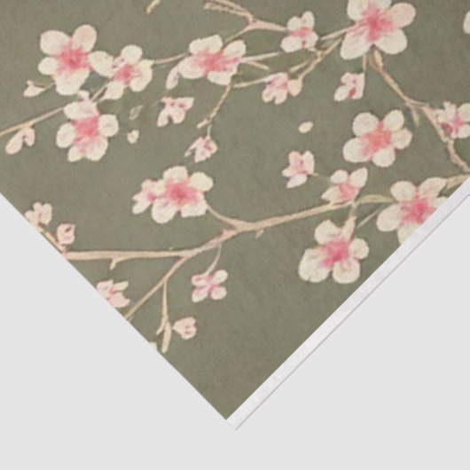 さくらんぼ花花ヴィンテージエフェメラ模様 薄葉紙 (詳細)