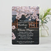 さくらんぼ花花婚約パーティ招待状 招待状 (スタンド正面)