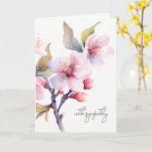 さくらんぼ花花悔やみや弔慰葬祭記念碑 カード (黄色い花)