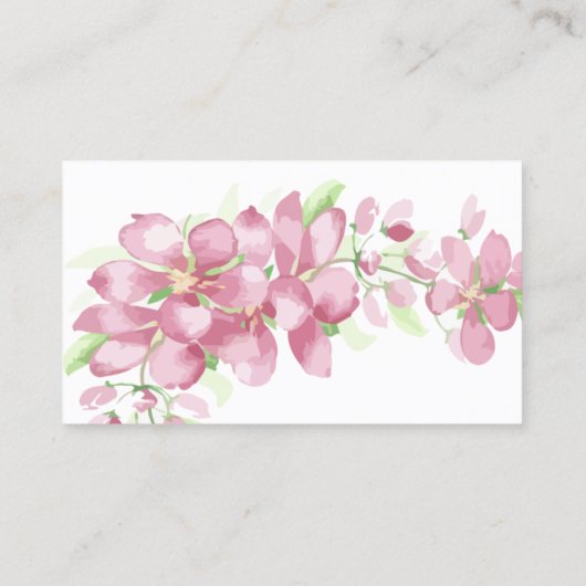 さくらんぼ花花水彩画カスタム像 名刺 (裏面)