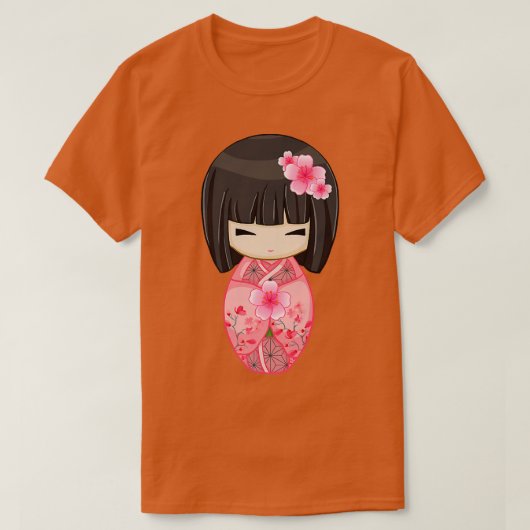 さくらんぼ花芸者こ日本のけし Tシャツ (デザイン正面)