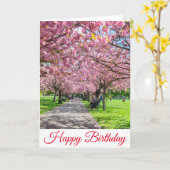 さくらんぼ花見の誕生日カード カード (黄色い花)