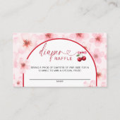 さくらんぼ花赤ちゃんシャワーおむつラッフル エンクロージャーカード (正面)