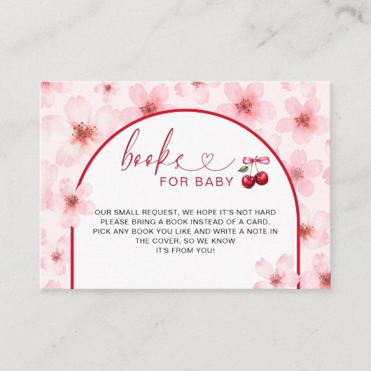 さくらんぼ花赤ちゃんシャワーベビー エンクロージャーカード (正面)
