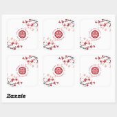 さくらんぼ花長寿シンボル中国の誕生日 スクエアシール (シート)