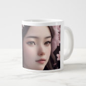 さくらんぼ花飾り少女 ジャンボコーヒーマグカップ (正面右)