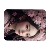 さくらんぼ花飾り少女 マグネット (横)