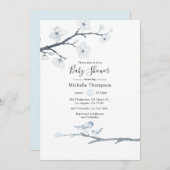 さくらんぼ花鳥フローラ赤ちゃんシャワー 招待状 (正面/裏面)