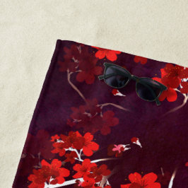 さくらんぼ花3 ビーチタオル