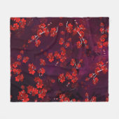 さくらんぼ花3 フリースブランケット (正面(横))