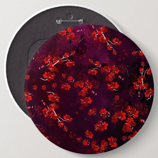 さくらんぼ花3 缶バッジ (正面&裏面)